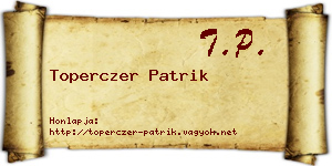 Toperczer Patrik névjegykártya